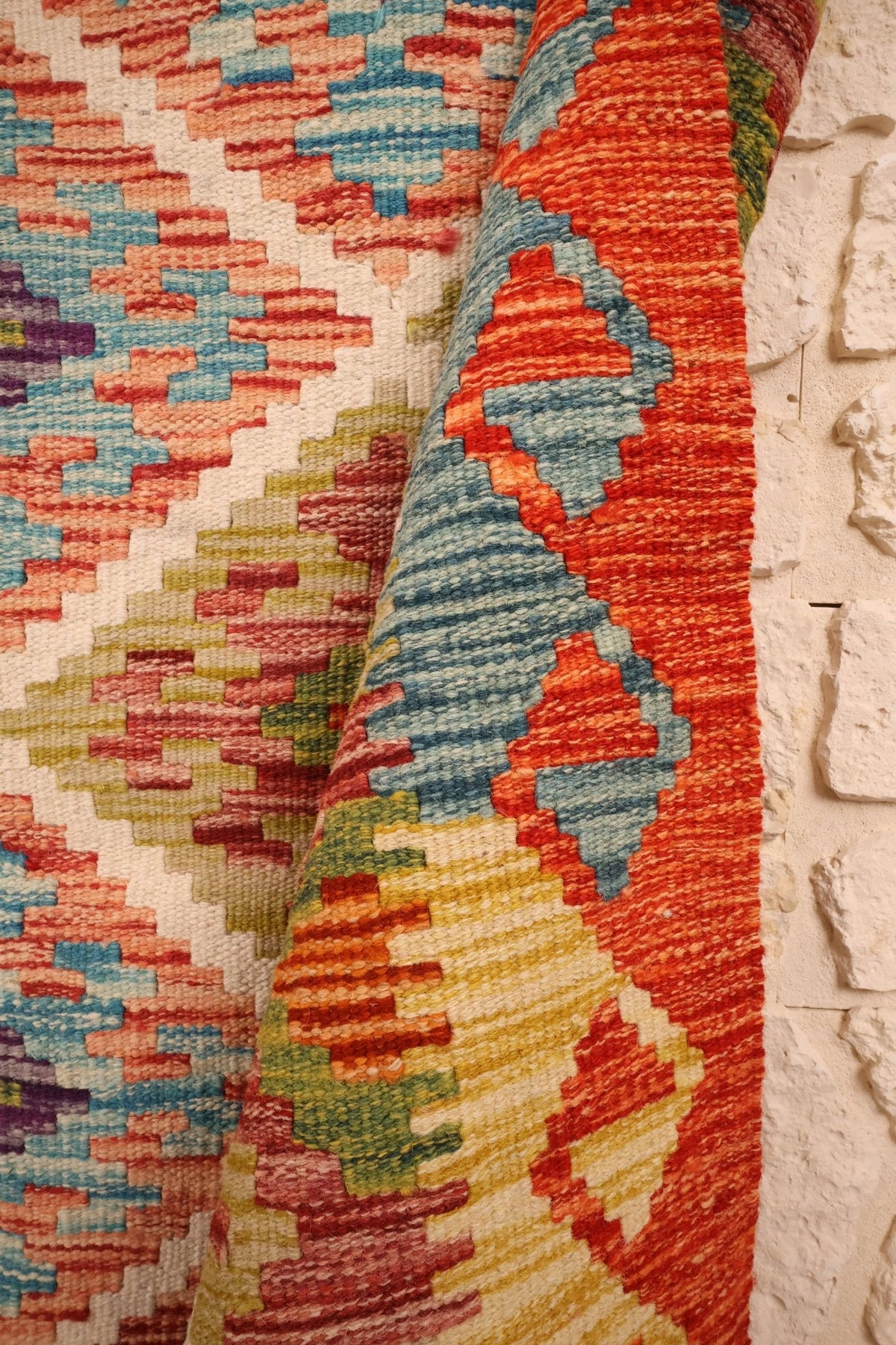 Tapis kilim fait main - Afghan - 154x101cm - Laine - Baba Rug