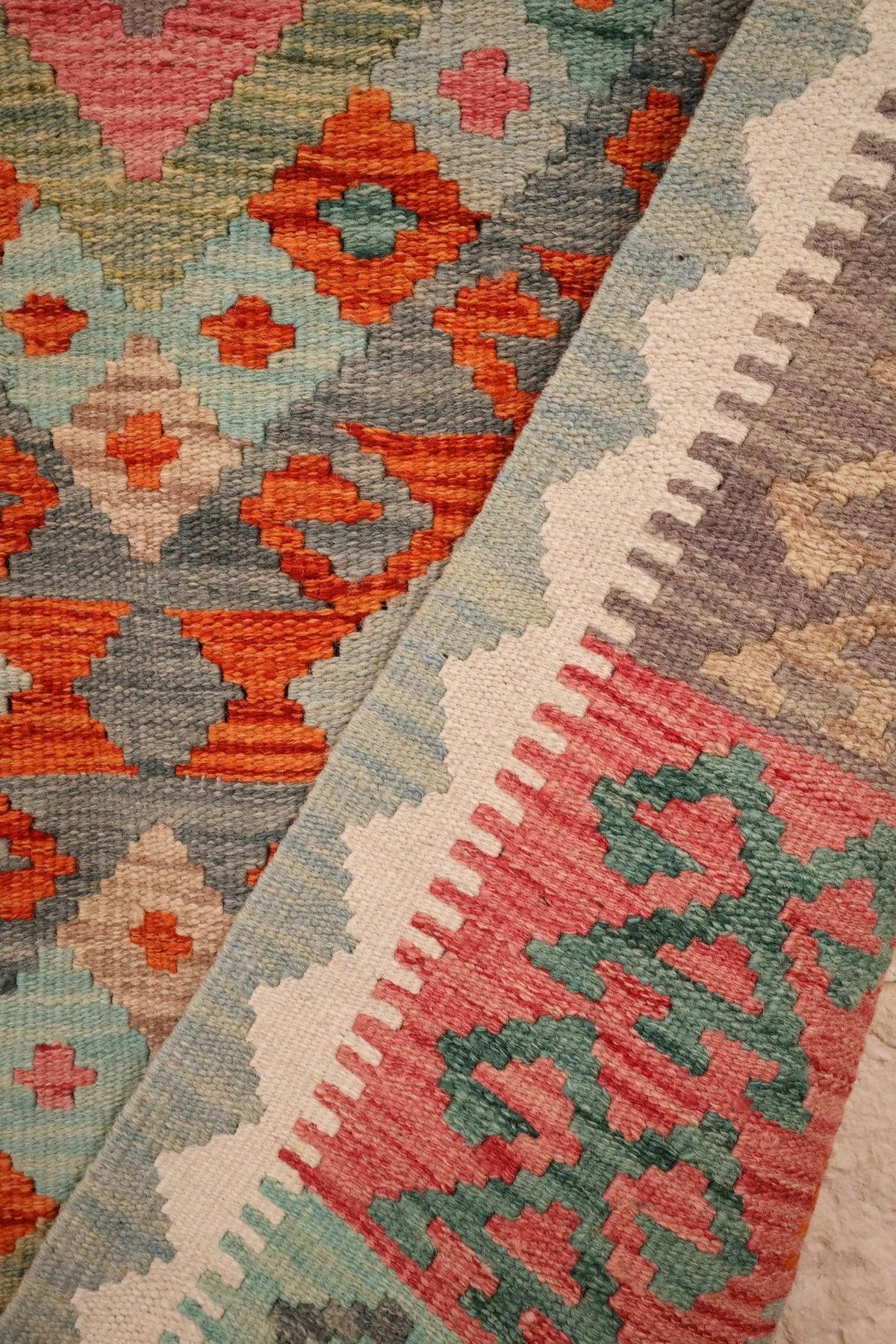 Tapis kilim fait main - Afghan - 157x100cm - Laine - Baba Rug