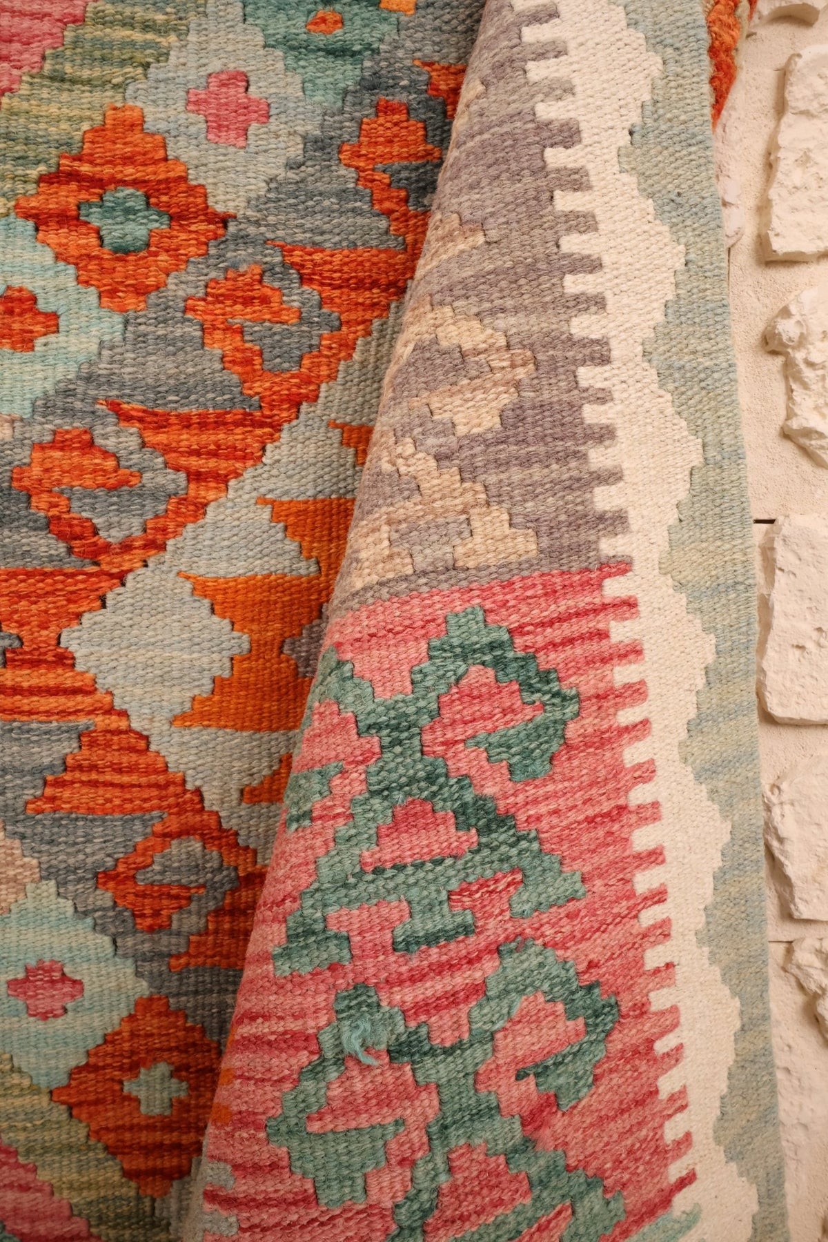 Tapis kilim fait main - Afghan - 157x100cm - Laine - Baba Rug