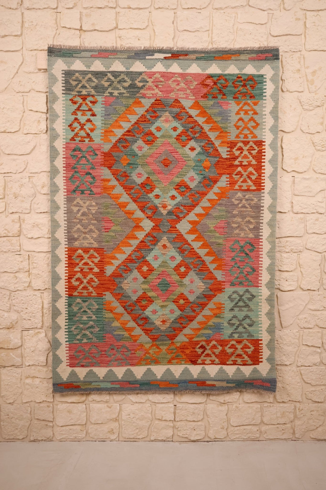 Tapis kilim fait main - Afghan - 157x100cm - Laine