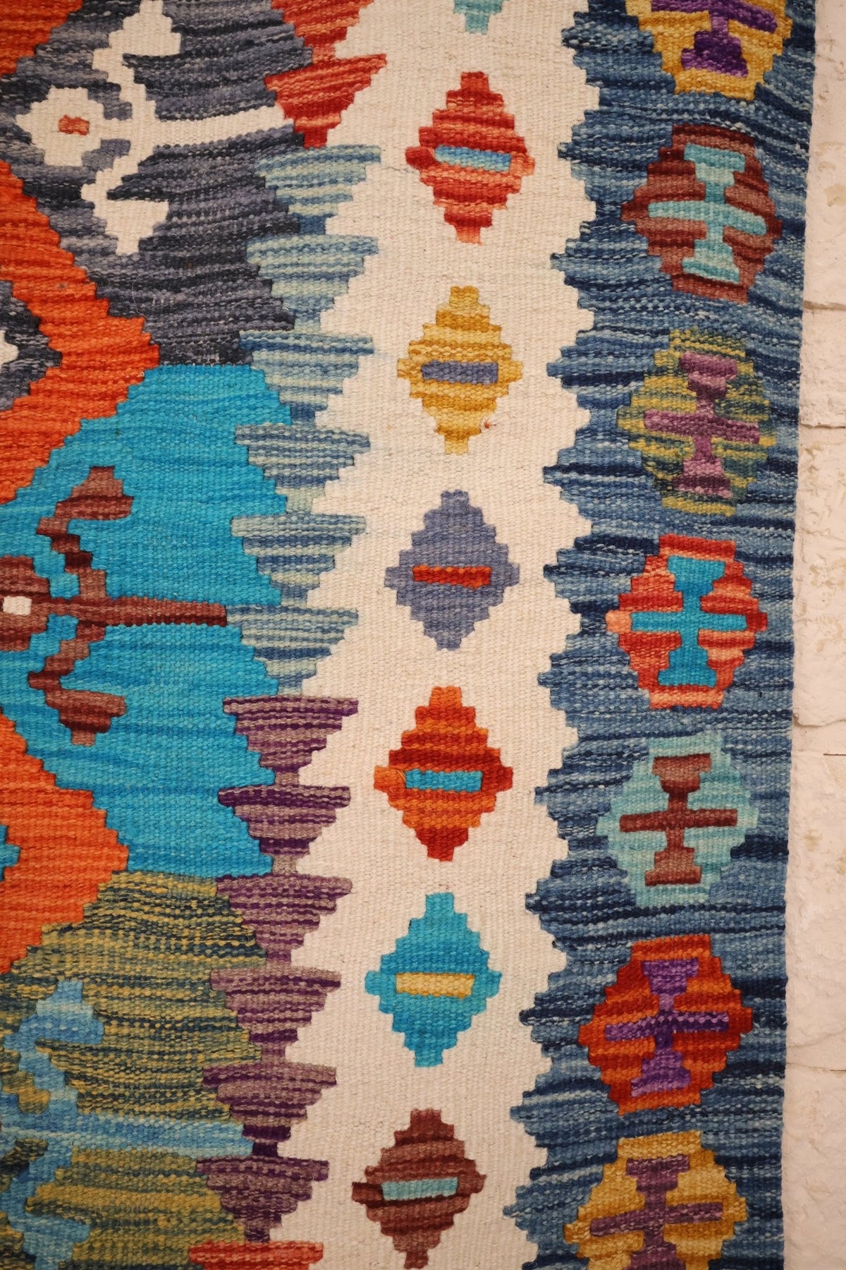 Tapis kilim fait main - Afghan - 190x130cm - Laine - Baba Rug