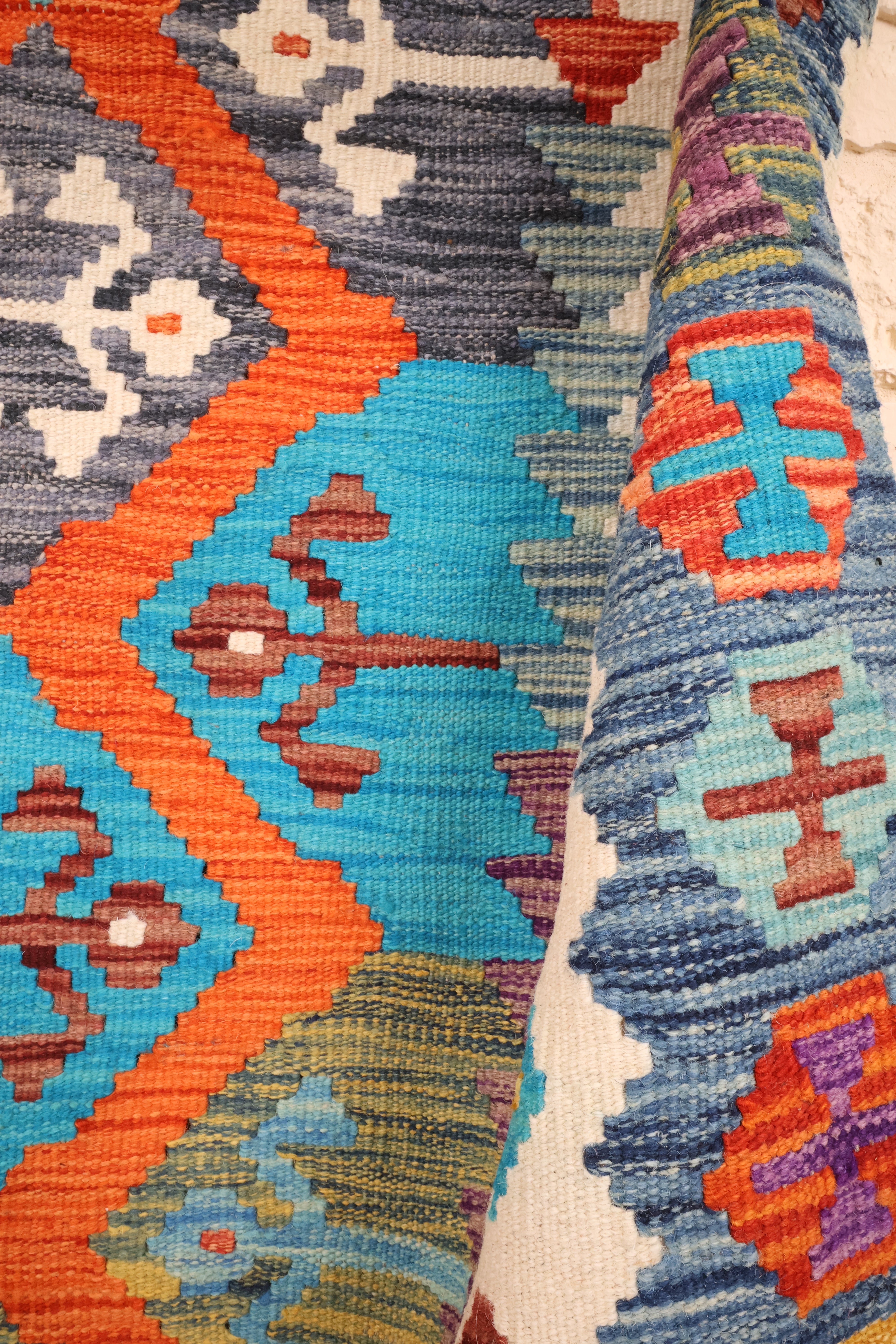 Tapis kilim fait main - Afghan - 190x130cm - Laine