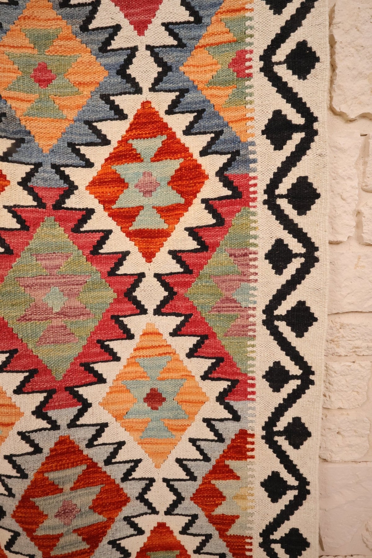 Tapis kilim fait main - Afghan - 150x100cm - Laine - Baba Rug