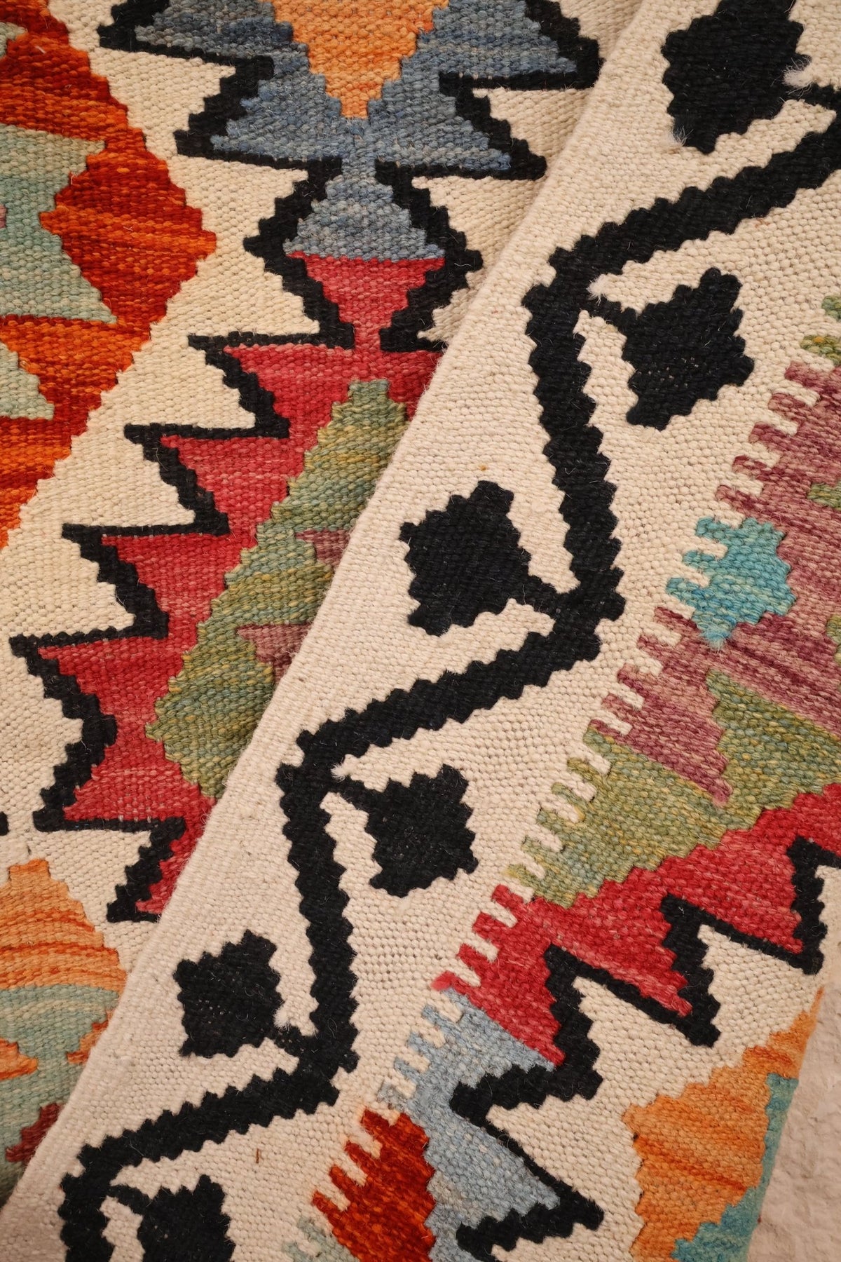 Tapis kilim fait main - Afghan - 150x100cm - Laine - Baba Rug