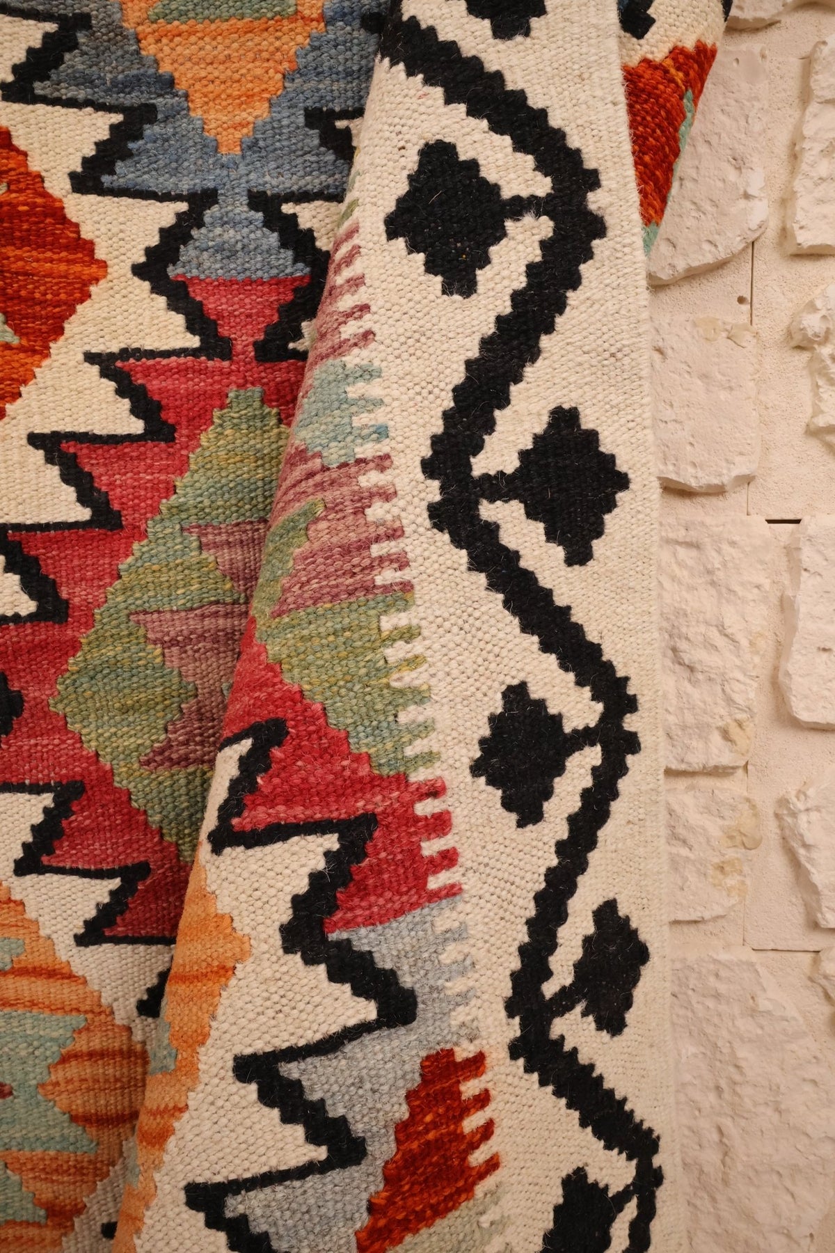 Tapis kilim fait main - Afghan - 150x100cm - Laine - Baba Rug