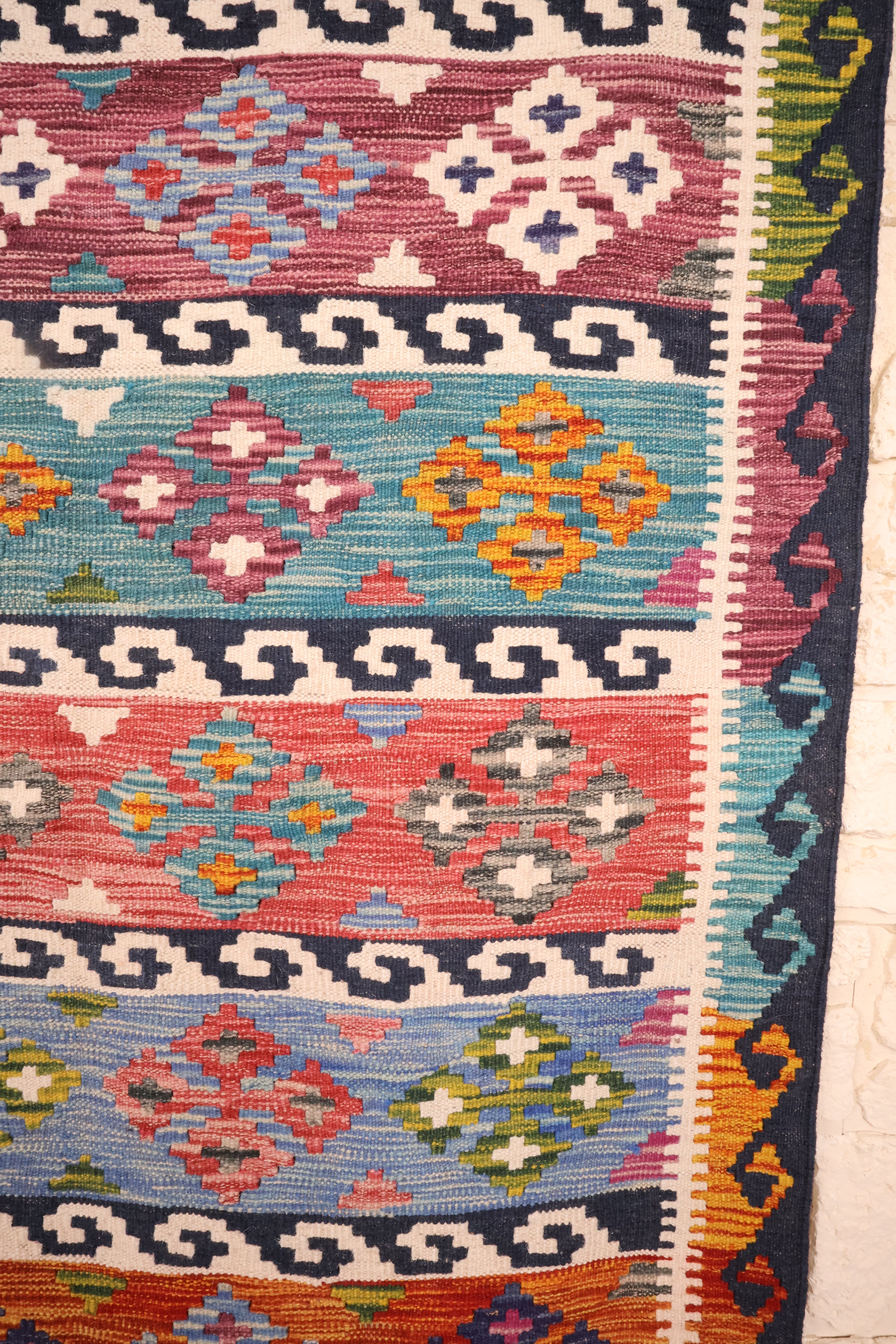 Tapis kilim fait main - afghan - 232x172cm - Laine