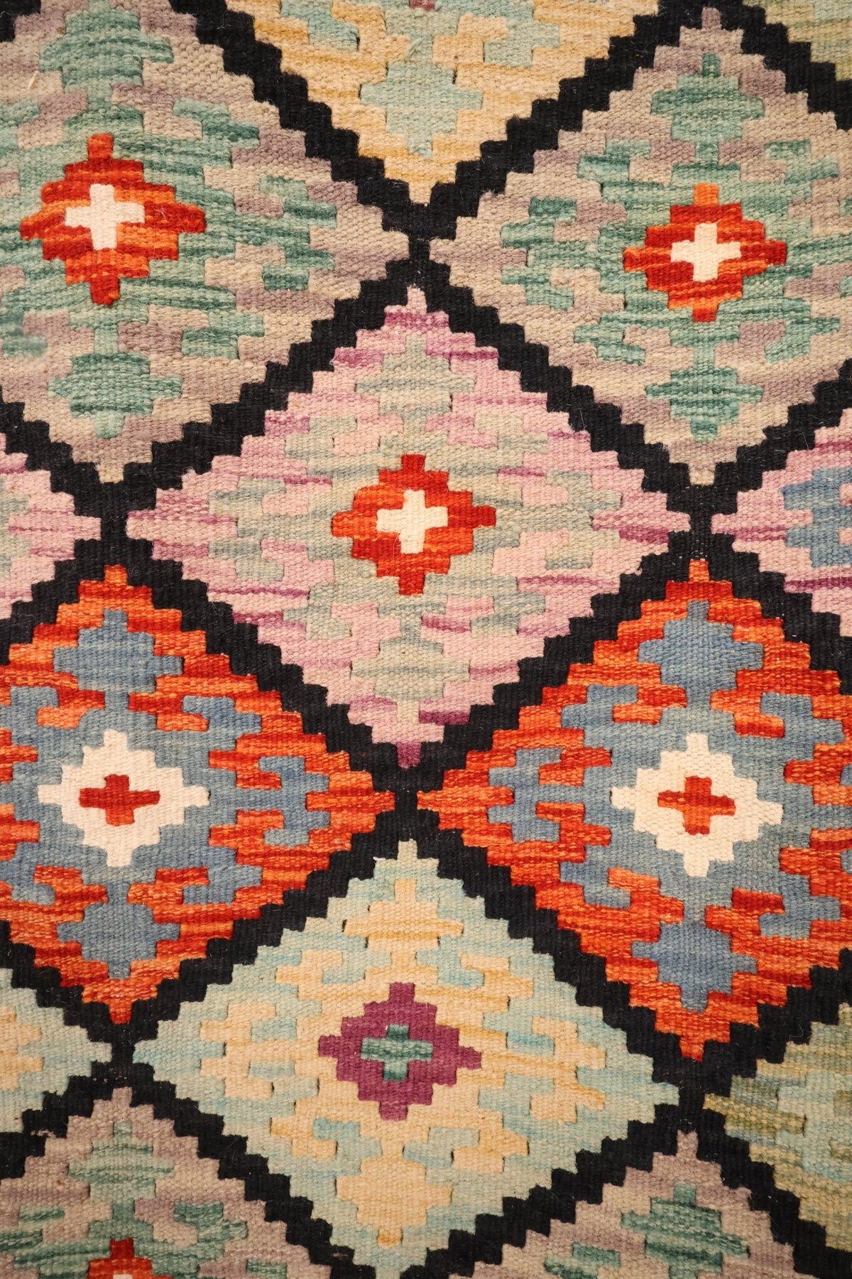 Tapis kilim fait main - Afghan - 140x102cm - Laine - Baba Rug