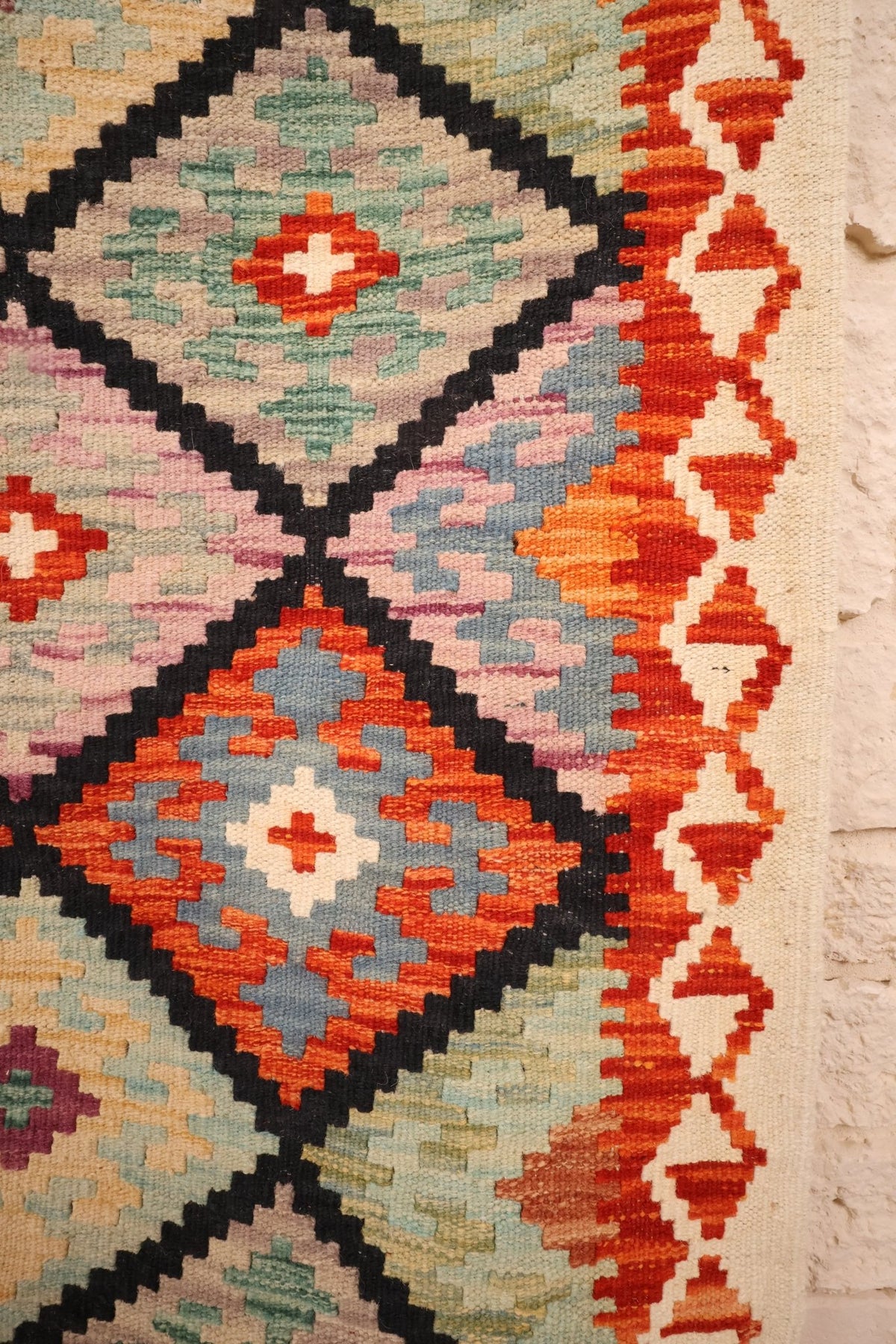 Tapis kilim fait main - Afghan - 140x102cm - Laine - Baba Rug
