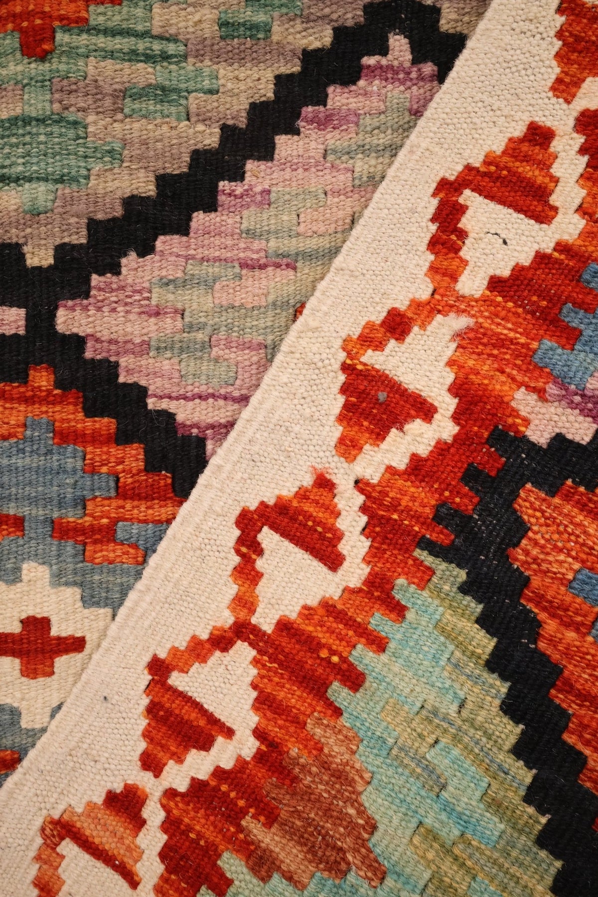 Tapis kilim fait main - Afghan - 140x102cm - Laine - Baba Rug