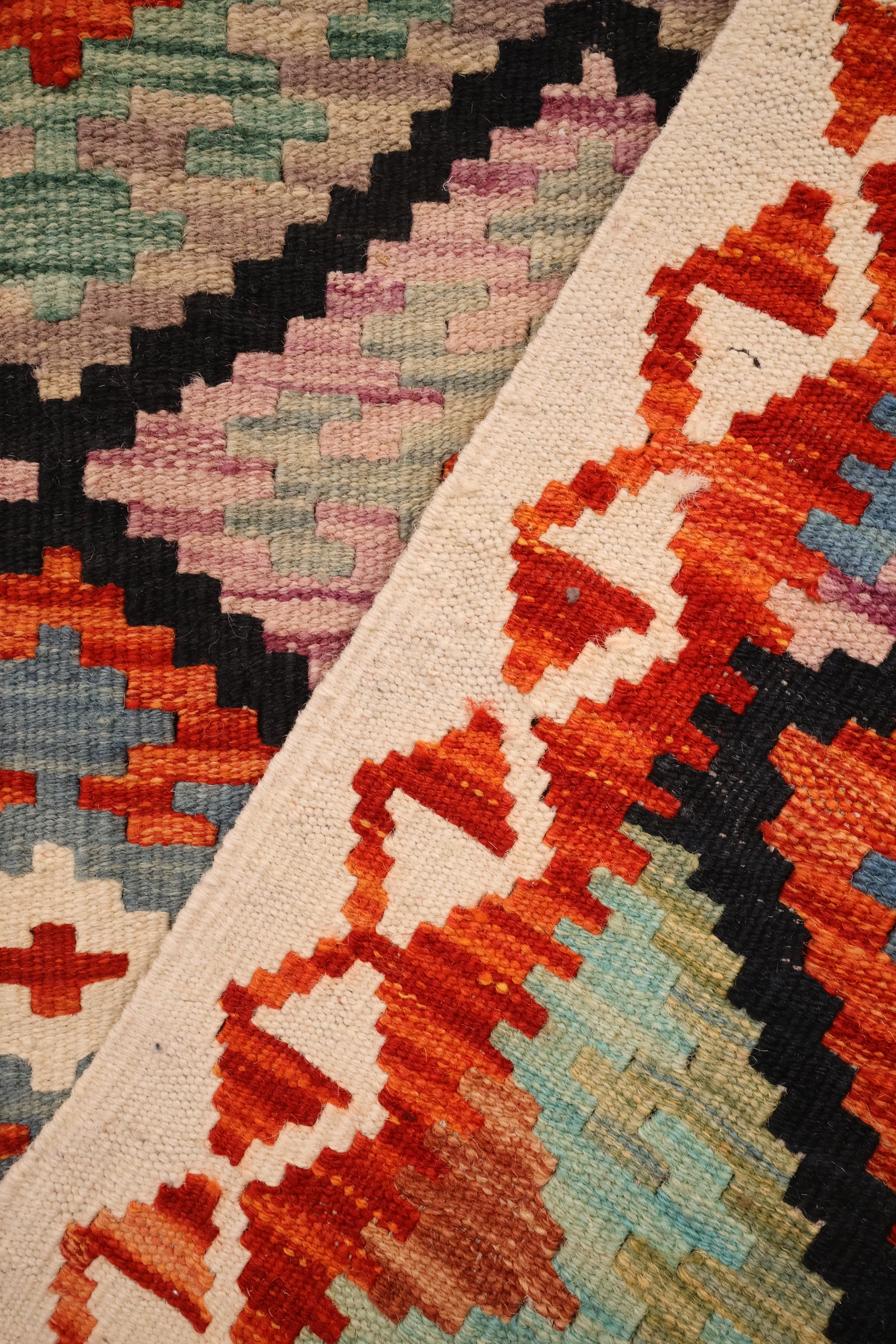 Tapis kilim fait main - Afghan - 140x102cm - Laine
