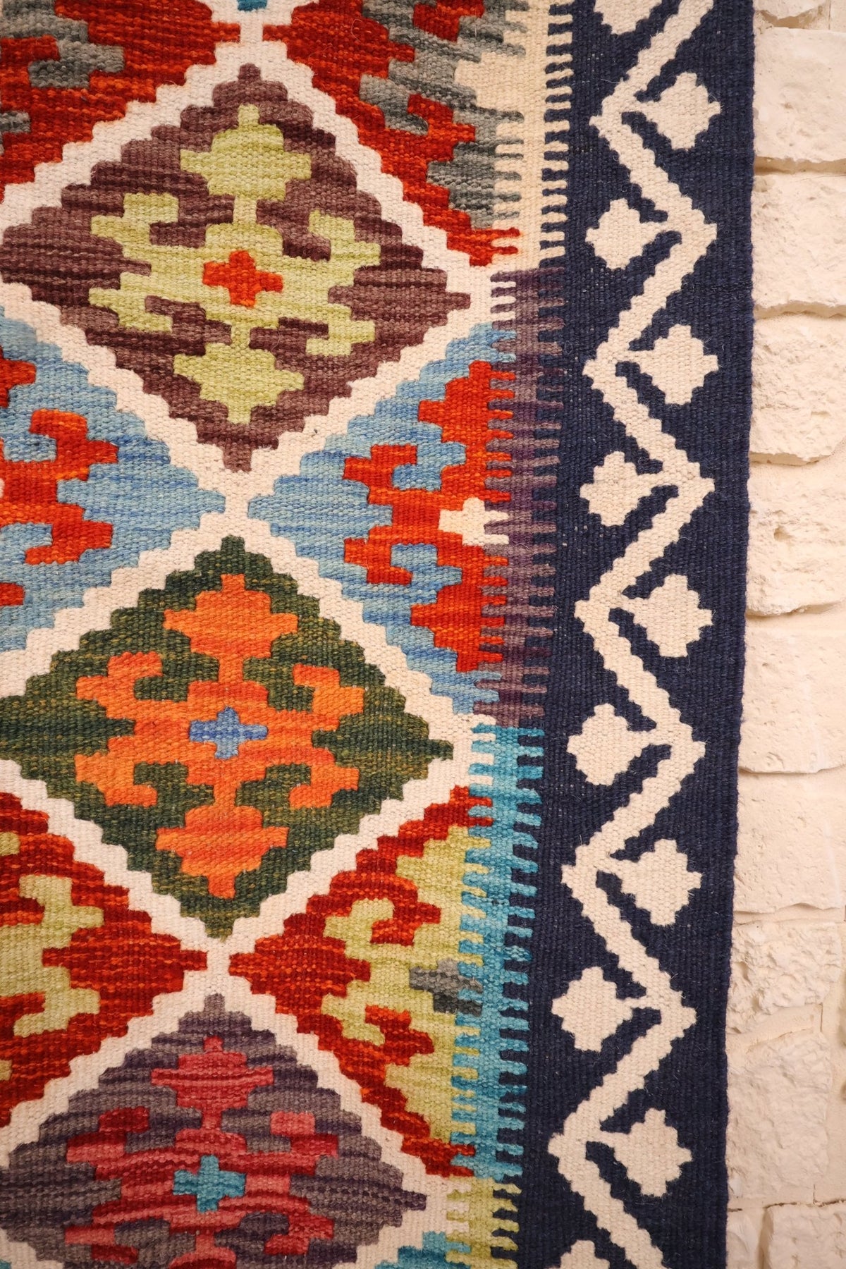 Tapis kilim fait main - Afghan - 129x75 - Laine - Baba Rug