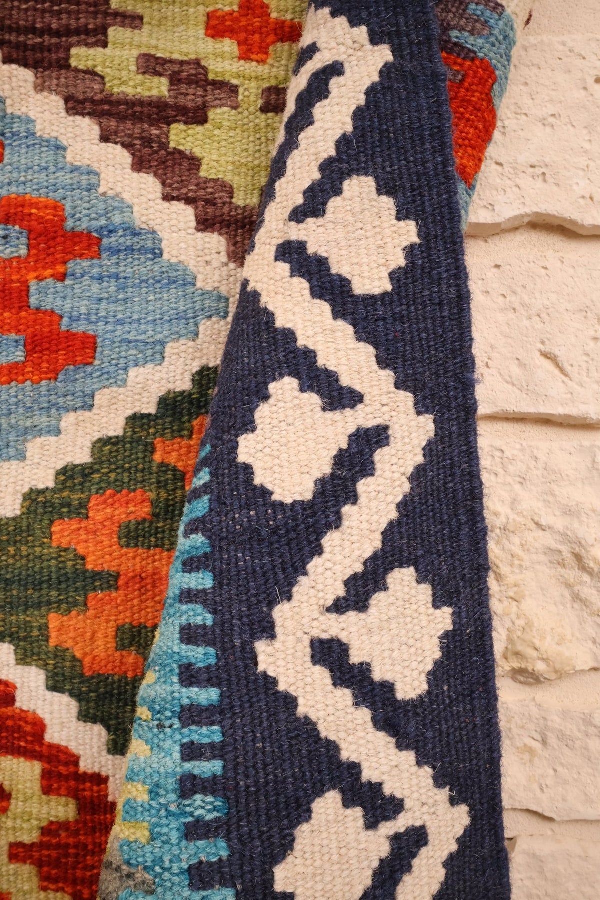 Tapis kilim fait main - Afghan - 129x75 - Laine - Baba Rug