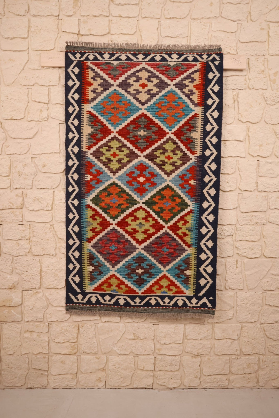 Tapis kilim fait main - Afghan - 129x75 - Laine