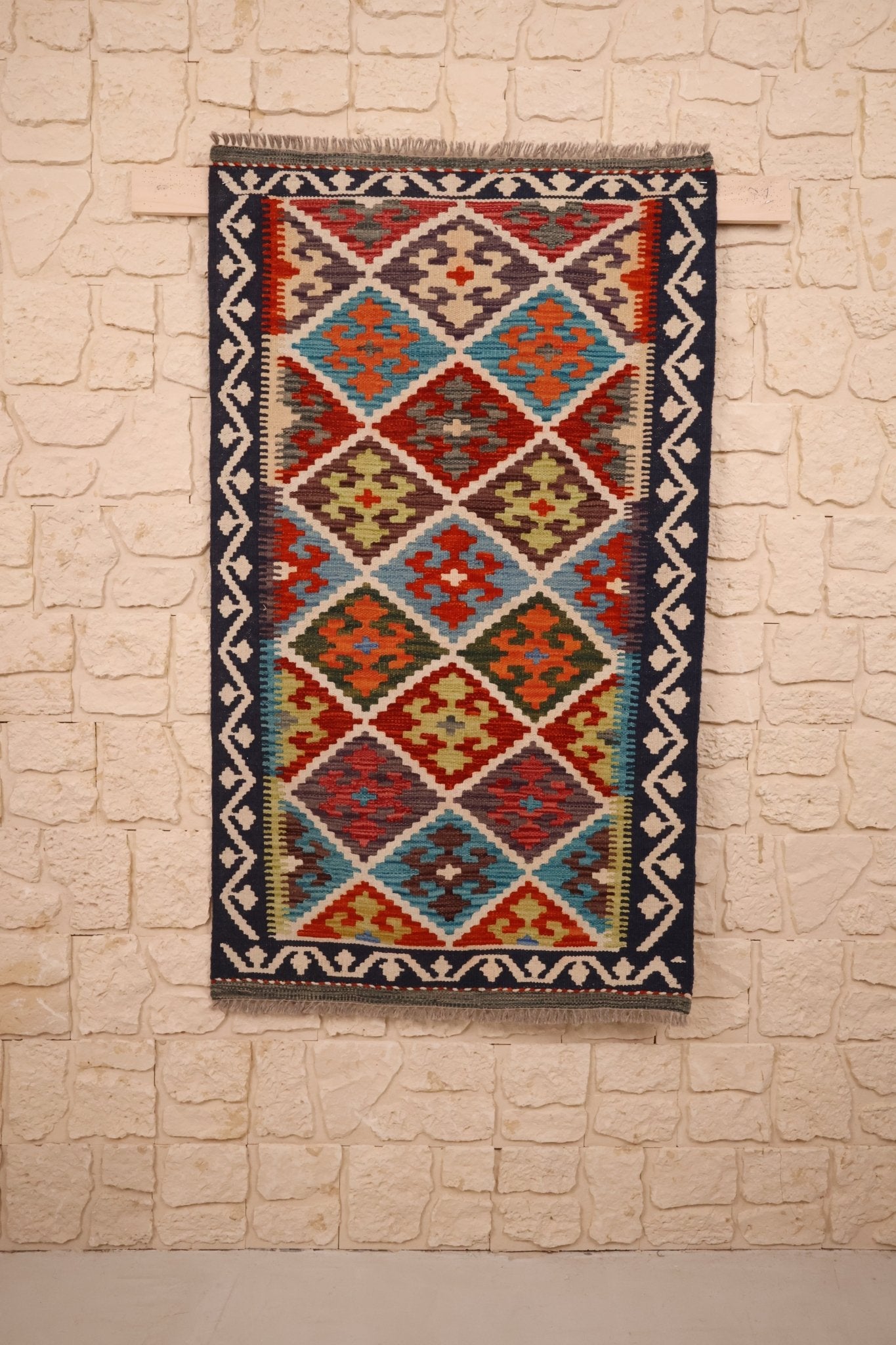 Tapis kilim fait main - Afghan - 129x75 - Laine - Baba Rug