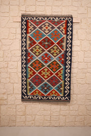 Tapis kilim fait main - Afghan - 129x75 - Laine