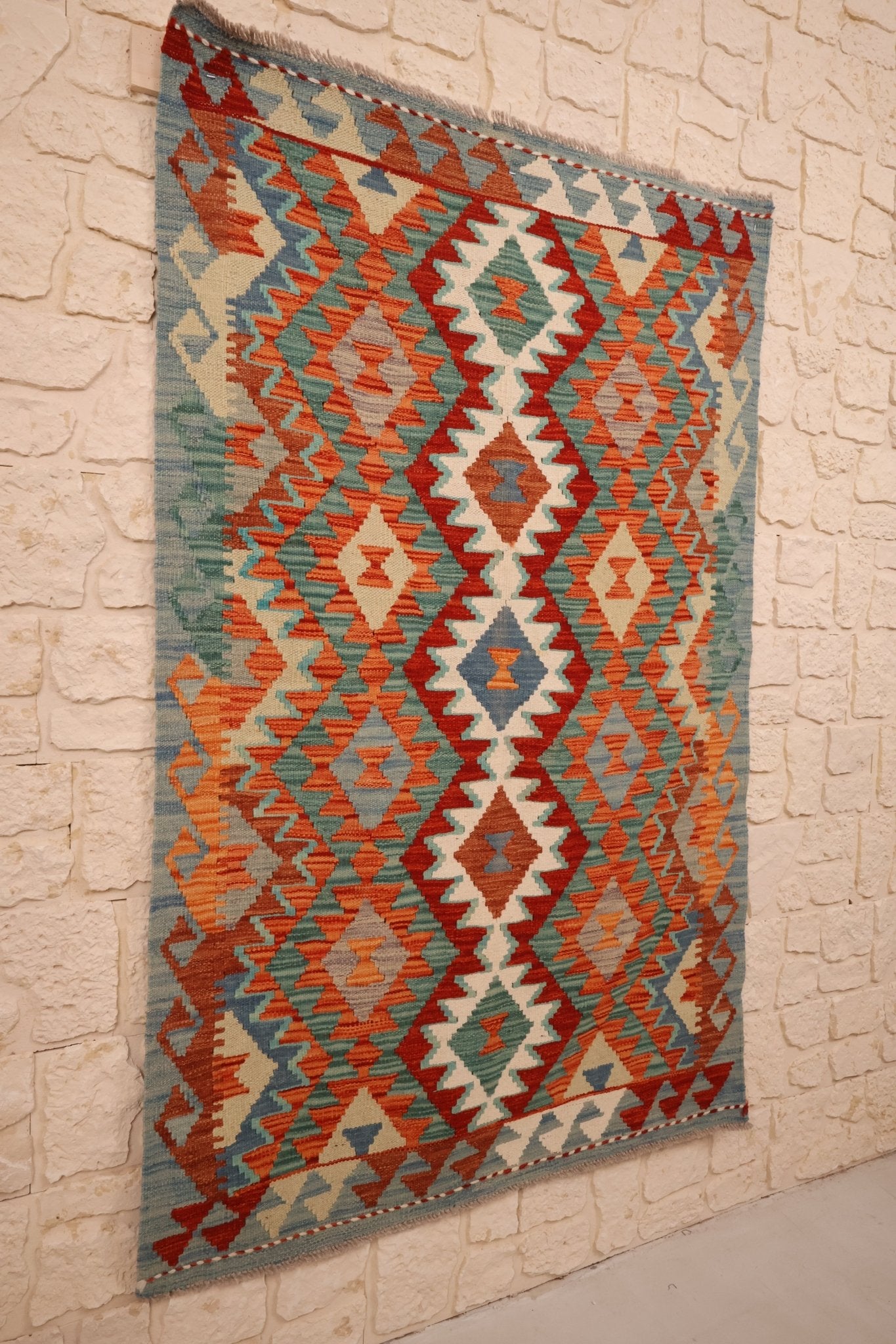 Tapis kilim fait main - afghan - 150x97cm - Laine - Baba Rug