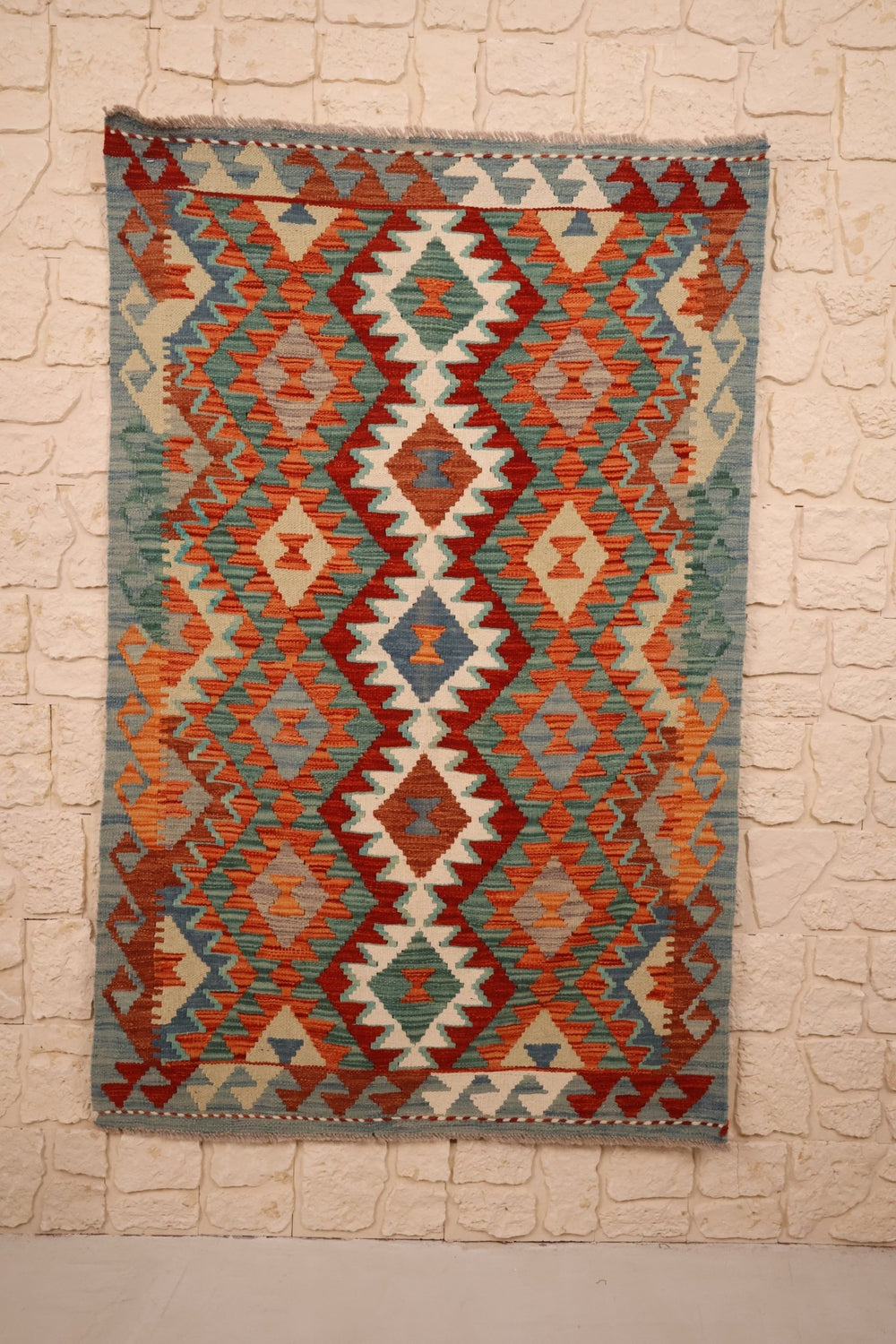 Tapis kilim fait main - afghan - 150x97cm - Laine