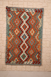 Tapis kilim fait main - afghan - 150x97cm - Laine