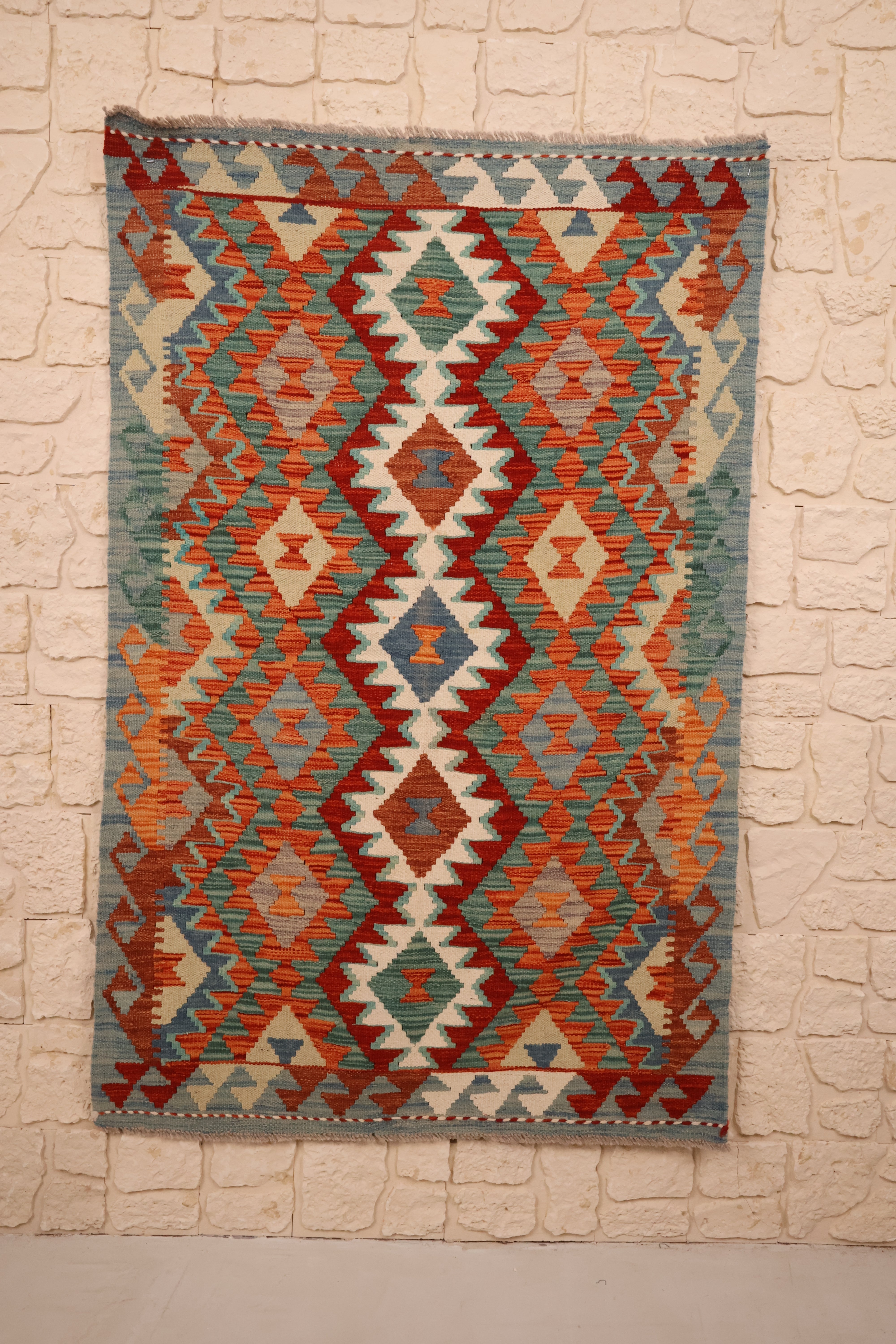 Tapis kilim fait main - afghan - 150x97cm - Laine