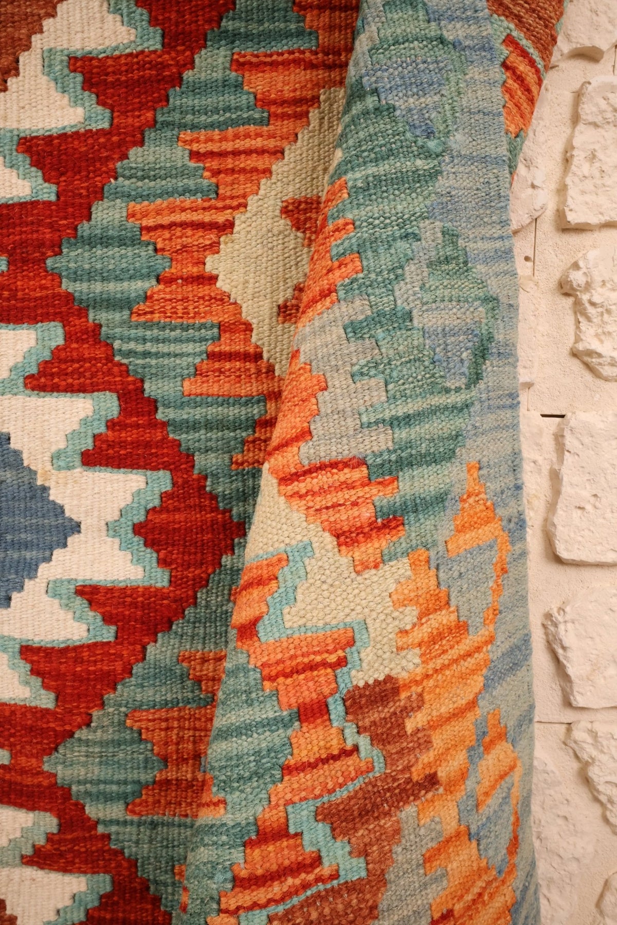 Tapis kilim fait main - afghan - 150x97cm - Laine - Baba Rug