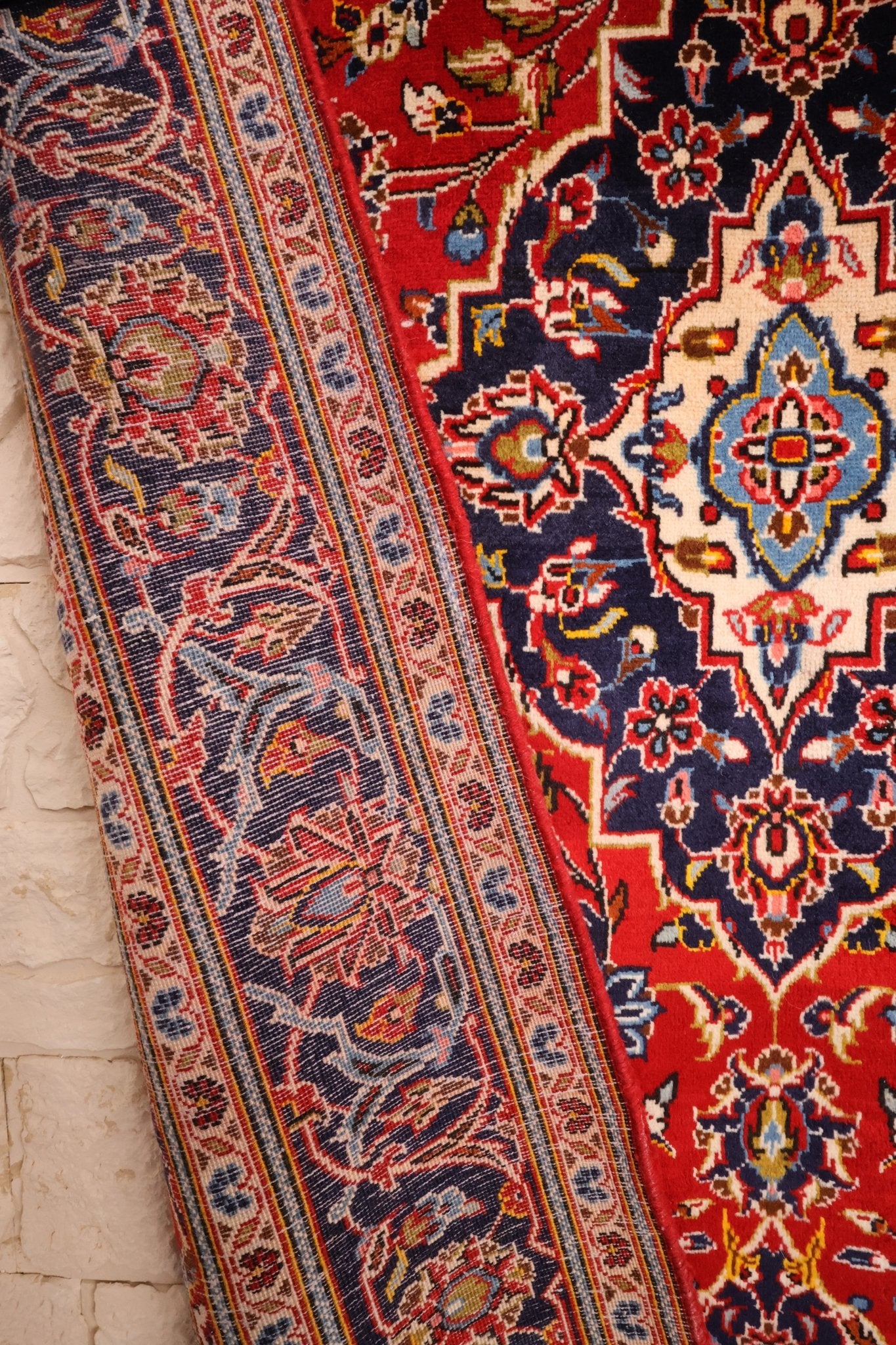 Tapis persan Kashan 268x148cm - Nouée Main en Laine - Baba Rug