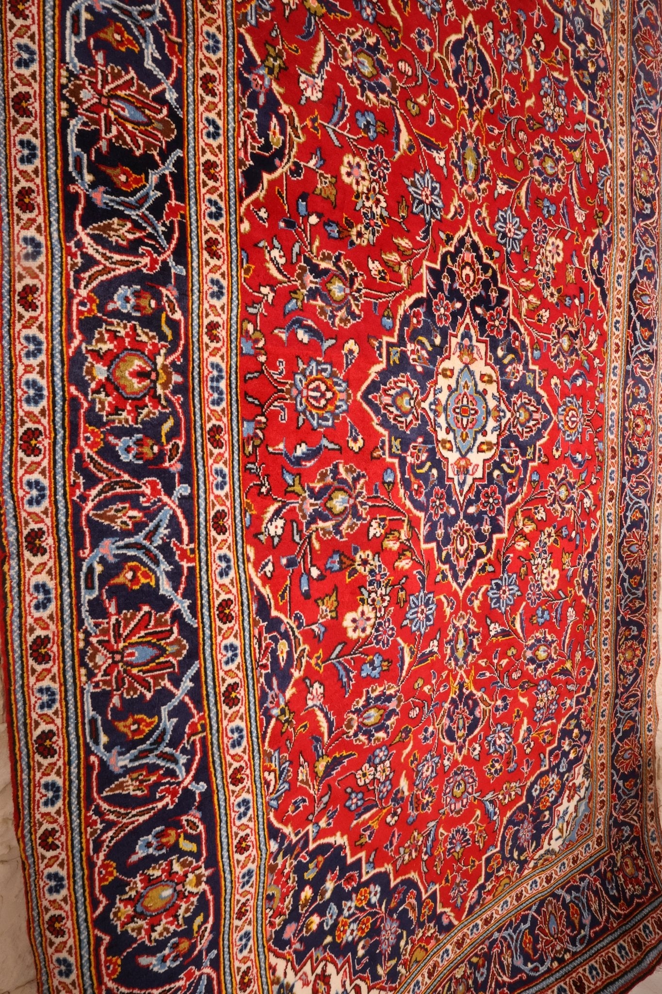 Tapis persan Kashan 268x148cm - Nouée Main en Laine - Baba Rug