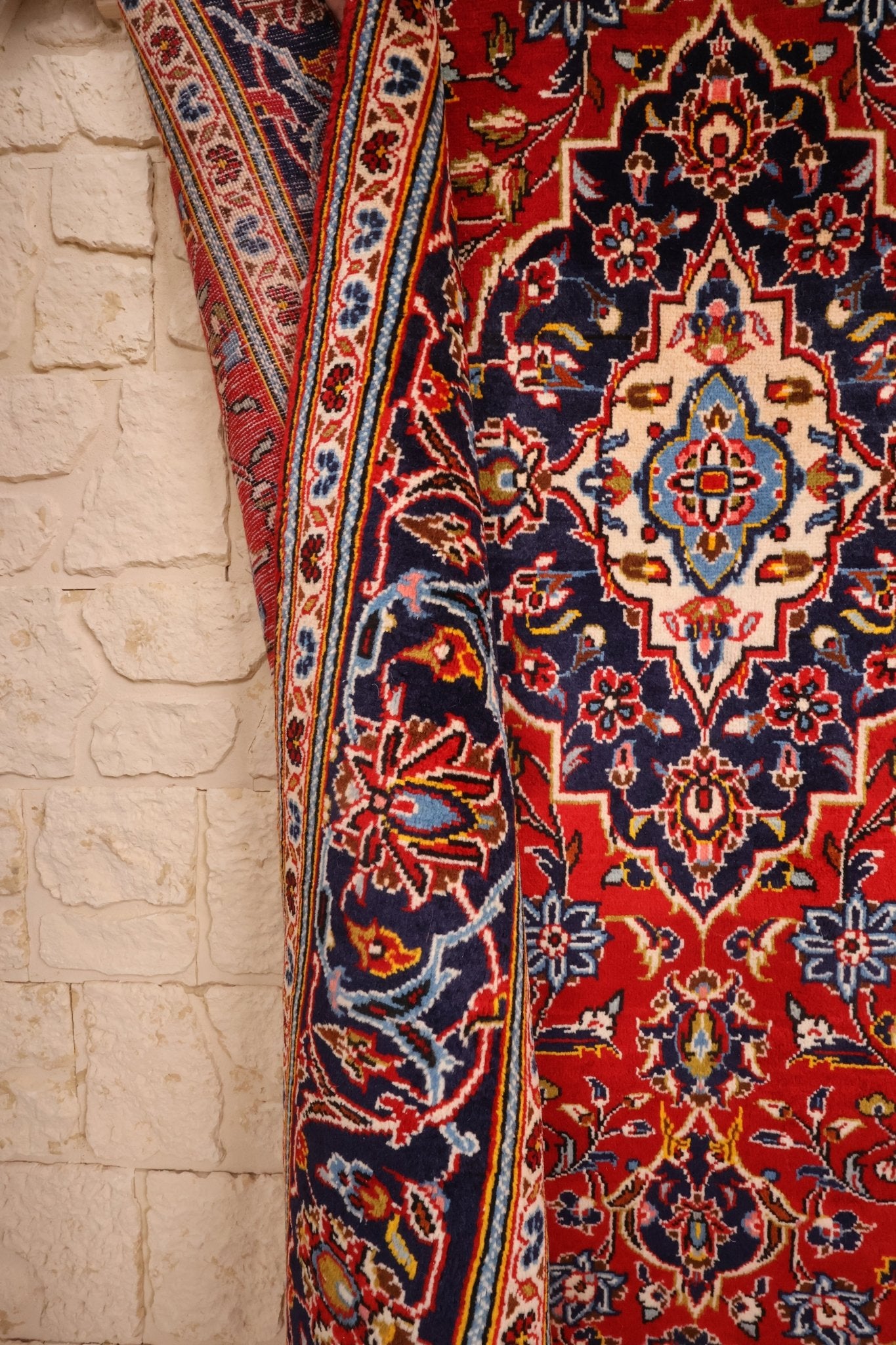 Tapis persan Kashan 268x148cm - Nouée Main en Laine - Baba Rug