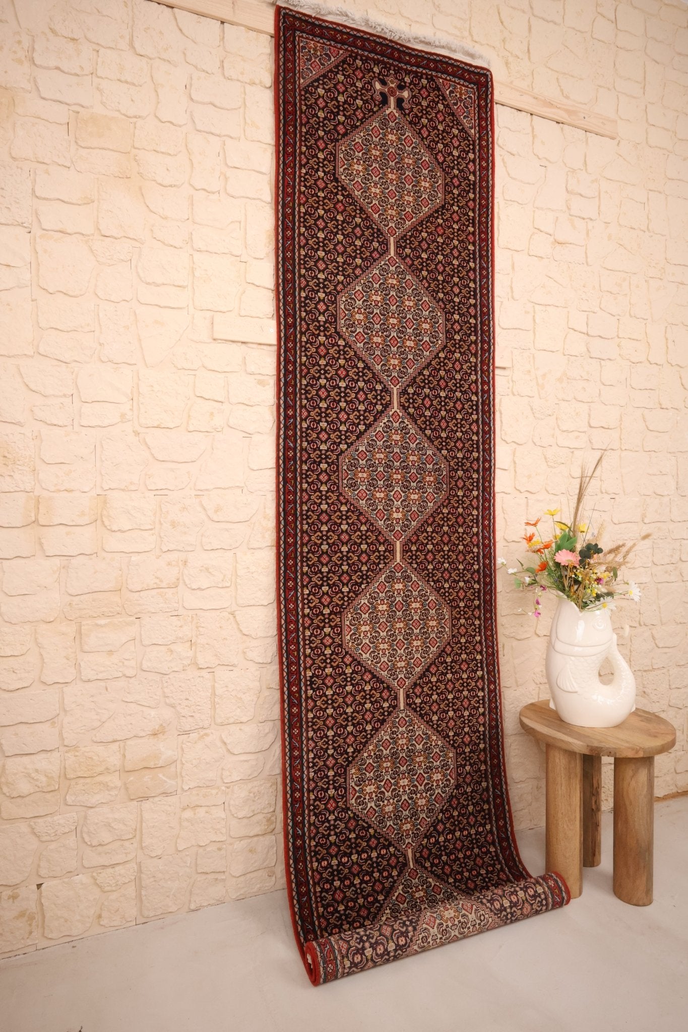 Tapis Persan Senneh 310x76cm de vouloir - Baba Rug