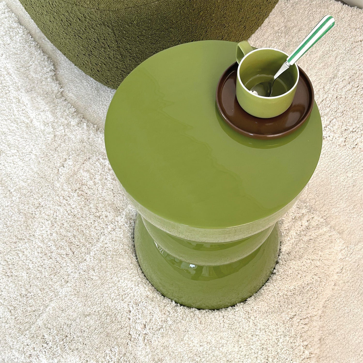 Duo Tasse et sous tasse verte et marron - Baba Rug