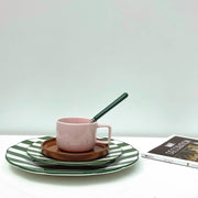 Duo tasse et sous tasse rose et brun - Baba Rug