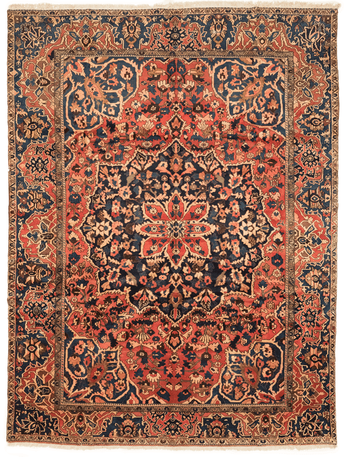 Tapis Bakthiar persan fait main en laine – vue de face, 373 × 280 cm – Baba Rug, Paris

