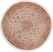 Tapis rond Cachemire et Soie fait main en Inde – vue de face, diamètre 188 cm – Baba Rug, Paris
