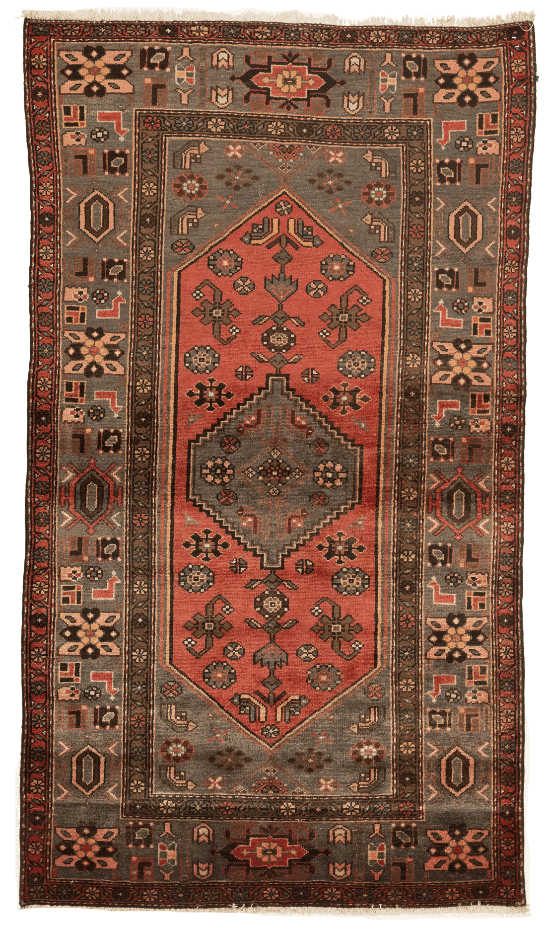 Tapis Hamadan Iran 218x123cm fait main avec motifs persans traditionnels