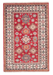 Tapis Kazak Pakistan fait main en laine – vue de face, 189 × 126 cm – Baba Rug, Paris
