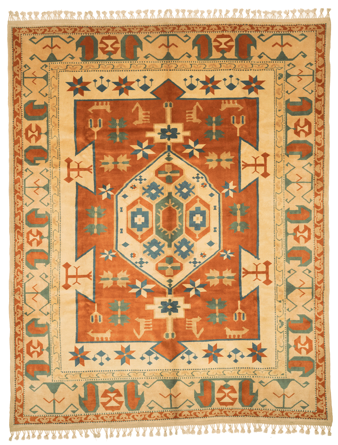 Tapis Konya turc fait main en laine – vue de face, 339 × 271 cm – Baba Rug, Paris
