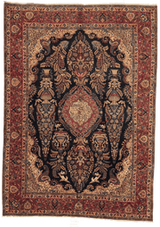Tapis Mashad persan fait main en laine – vue de face, 380 × 270 cm – Baba Rug, Paris
