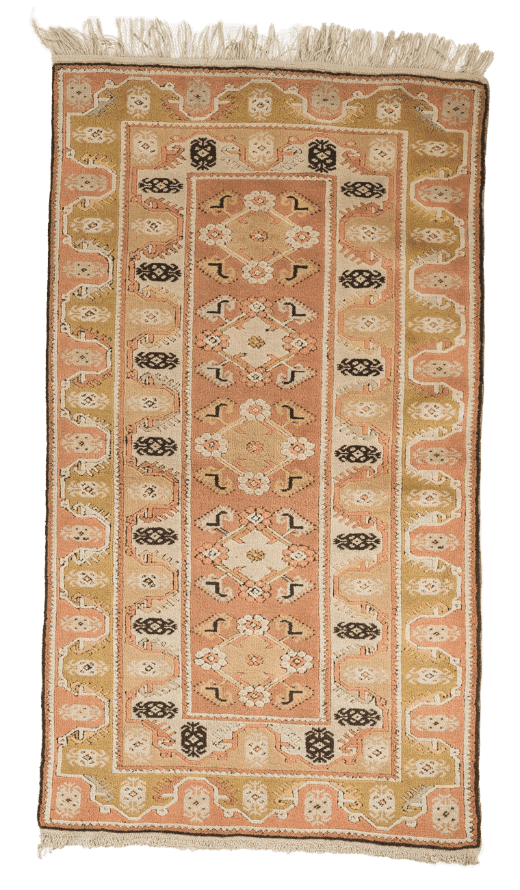 Tapis Melas turc fait main en laine – vue de face, 196 × 109 cm – Baba Rug, Paris
