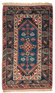 Tapis Melas turc fait main en laine – vue de face, 200 × 108 cm – Baba Rug, Paris

