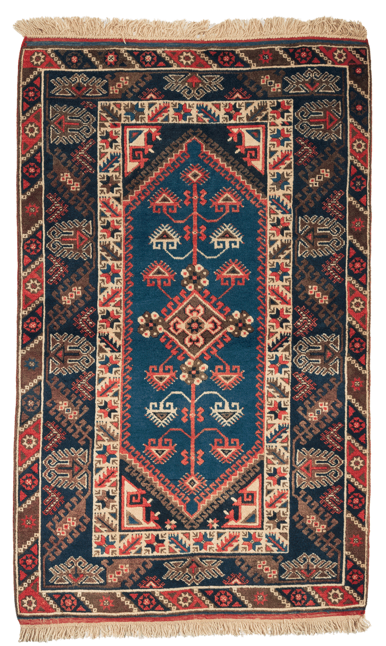 Tapis Melas turc fait main en laine – vue de face, 200 × 108 cm – Baba Rug, Paris
