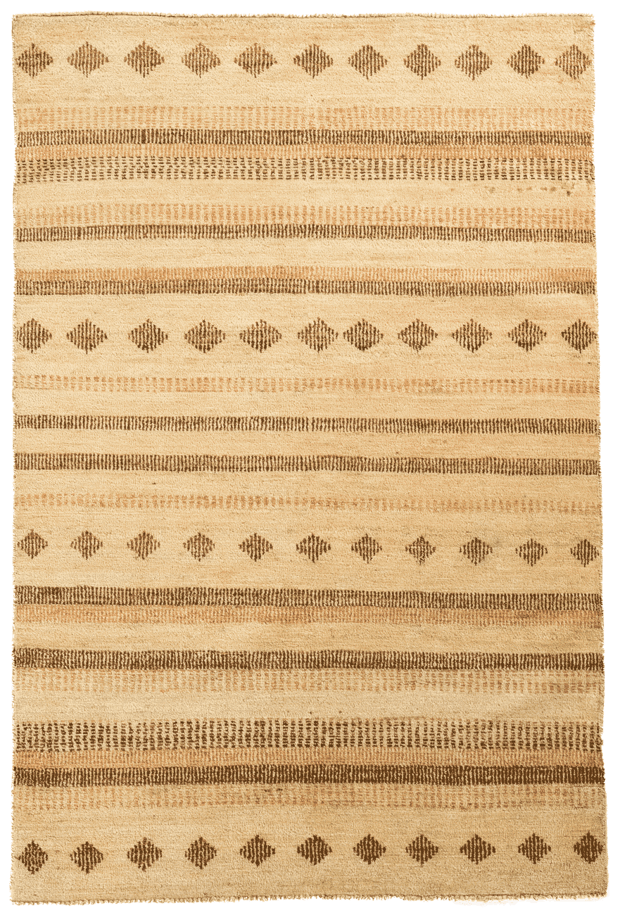 Tapis Modcar Pakistan fait main en laine – vue de face, 206 × 137 cm – Baba Rug, Paris
