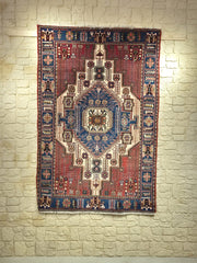 Tapis Nahavand Iran 206x127cm fait main avec motifs persans traditionnels