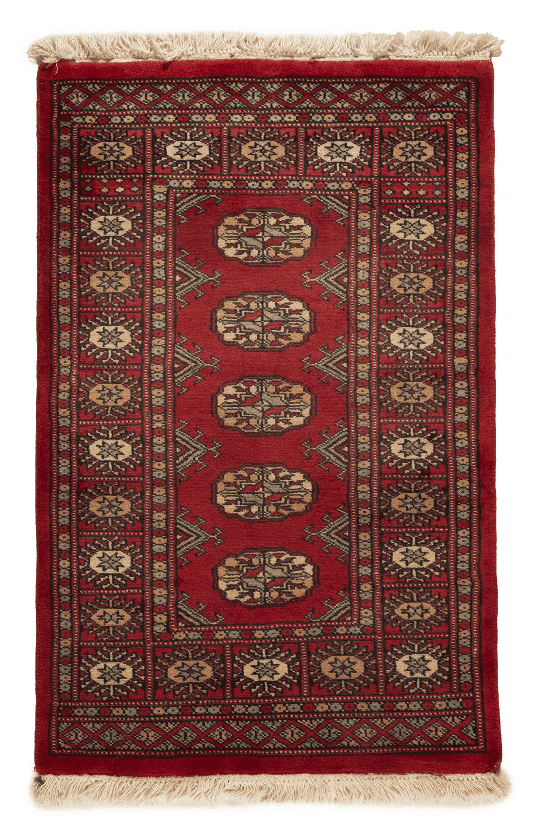 Tapis Pakistan Boukhara fait main, format 100x63 cm, type descente de lit, boutique Baba Rug à Paris 12