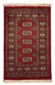 Tapis Pakistan Boukhara fait main, format 100x63 cm, type descente de lit, boutique Baba Rug à Paris 12