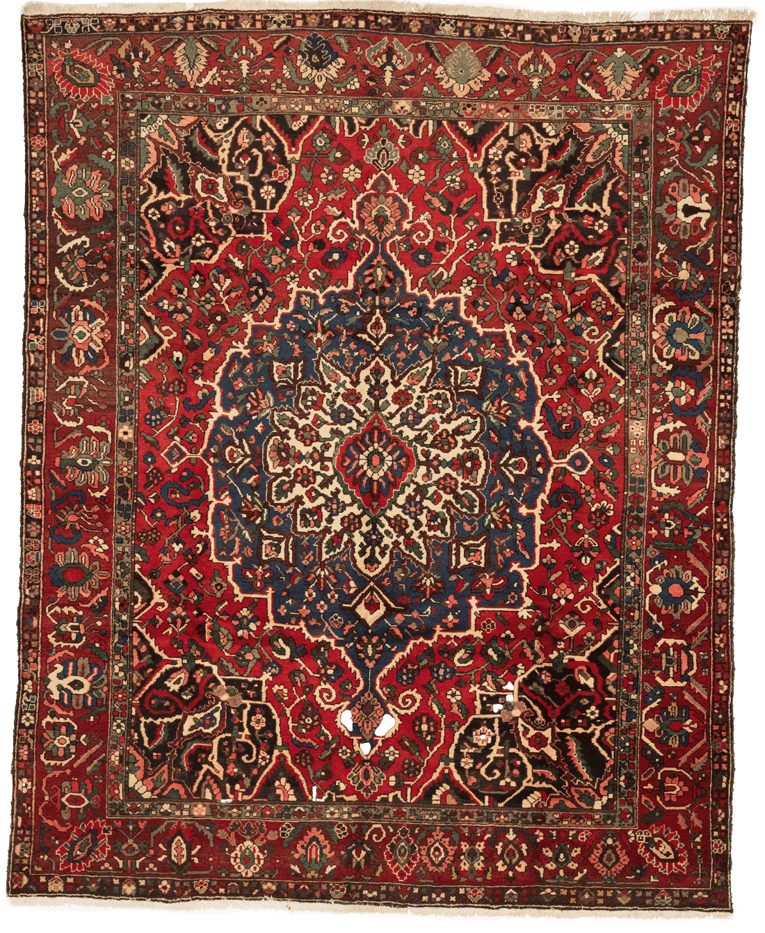 Tapis persan Bakhtiar en laine nouée main, grand format 369x300 cm, boutique Baba Rug à Paris 12