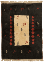 Tapis Gabbeh persan fait main, format 190x140 cm, boutique Baba Rug à Paris 12