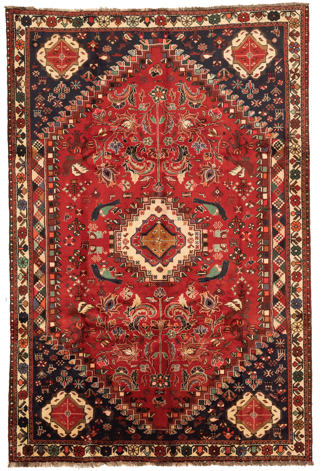 Tapis persan Gashgaï fait main, format 300x200 cm, boutique Baba Rug à Paris 12