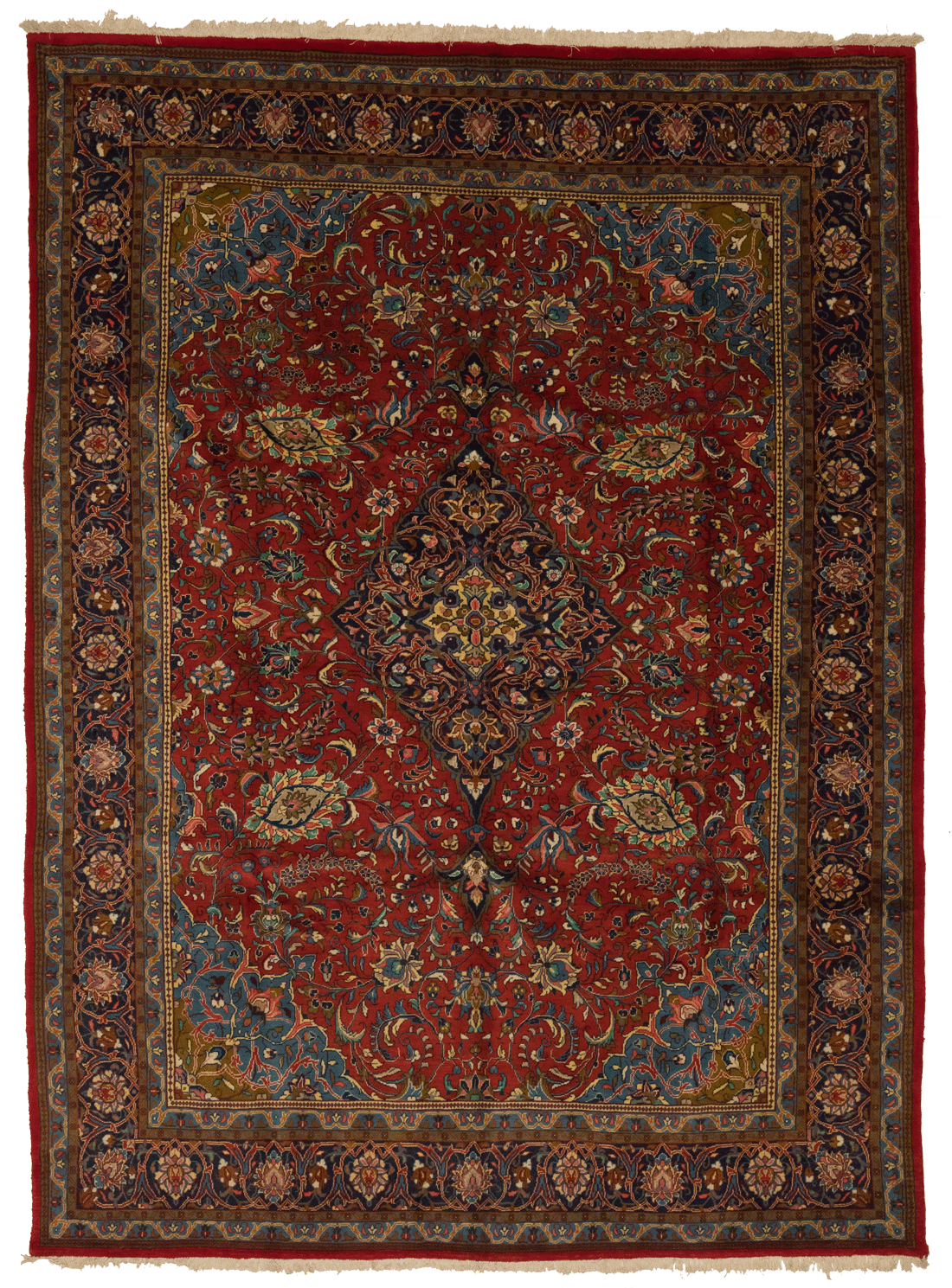 Tapis persan Kashan en laine nouée main, grand format 340x250 cm, boutique Baba Rug à Paris 12