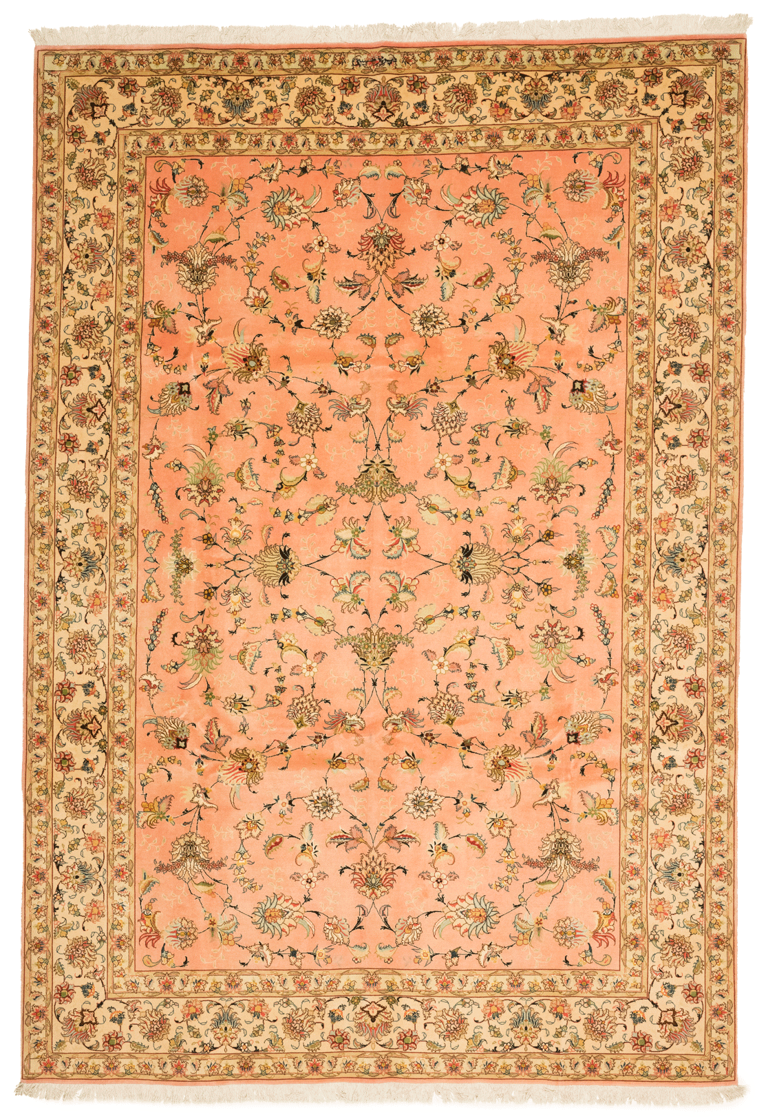 Tapis persan Tabriz en laine et soie nouée main, format 300x210 cm, boutique Baba Rug à Paris 12