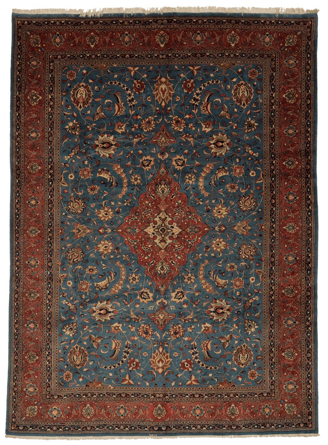 Tapis Sarough persan fait main en laine – vue de face, 374 × 272 cm – Baba Rug, Paris
