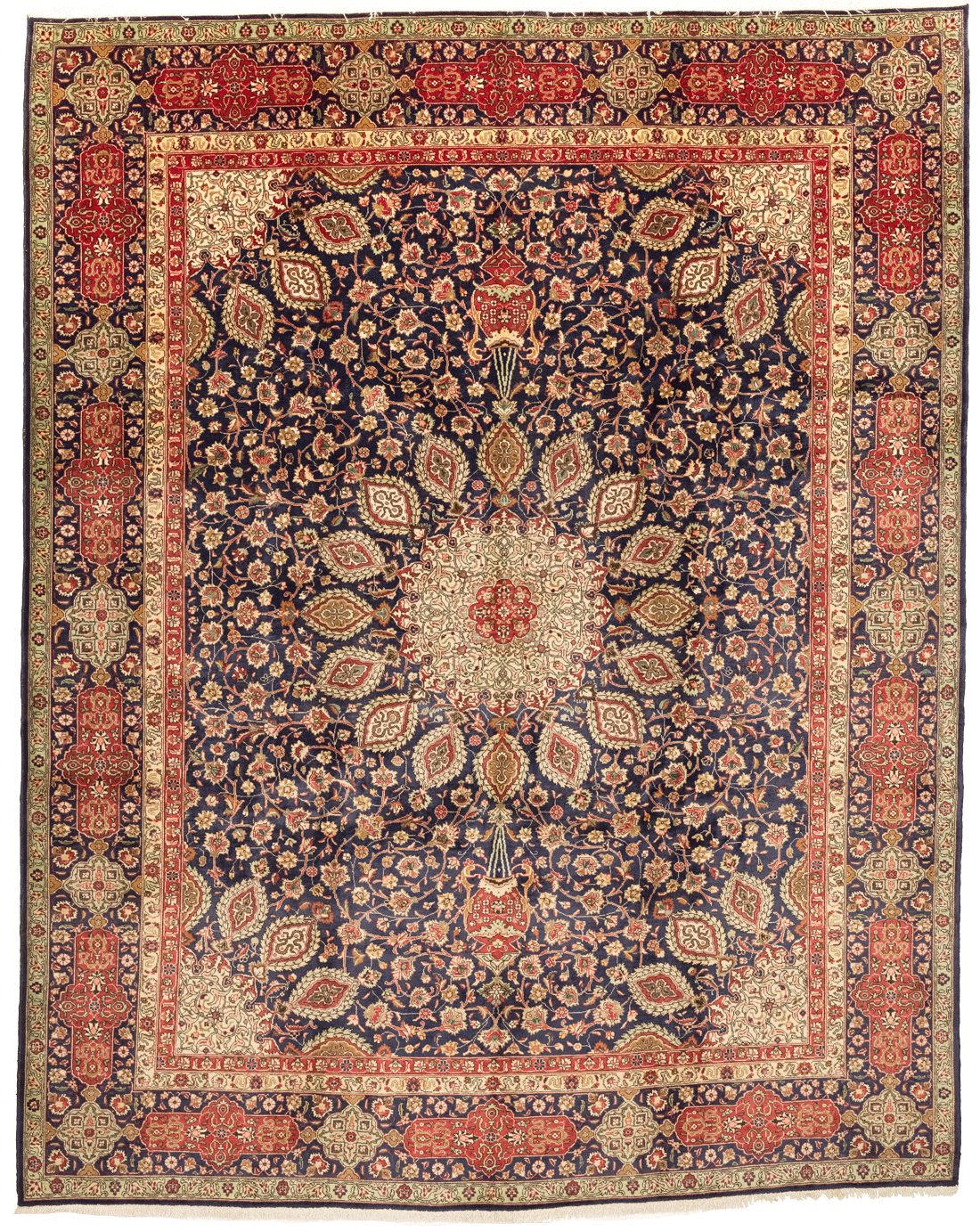 Tapis Tabriz persan fait main en laine – vue de face, 390 × 300 cm – Baba Rug, Paris
